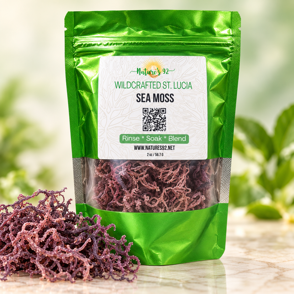2 oz Wildcrafted Raw St. Lucian Purple Sea Moss